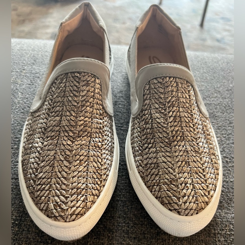 Sbicca Sneaker Natural Tweed Slip On Loafer Womens 9